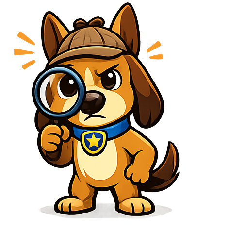 Hound in alert mode, nose to the ground, sniffing out scam signals in your forwarded email